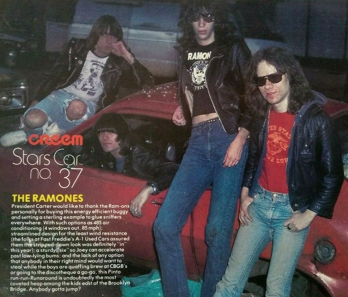 Ramones Stars Car 37 Vintage Music Magazine Ad 1978 Original Punk Rock Clipping