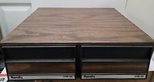 Randix VTD- 24 VHS Tape Holder 2 Drawer Storage Cabinet Case Vintage Faux Wood picture