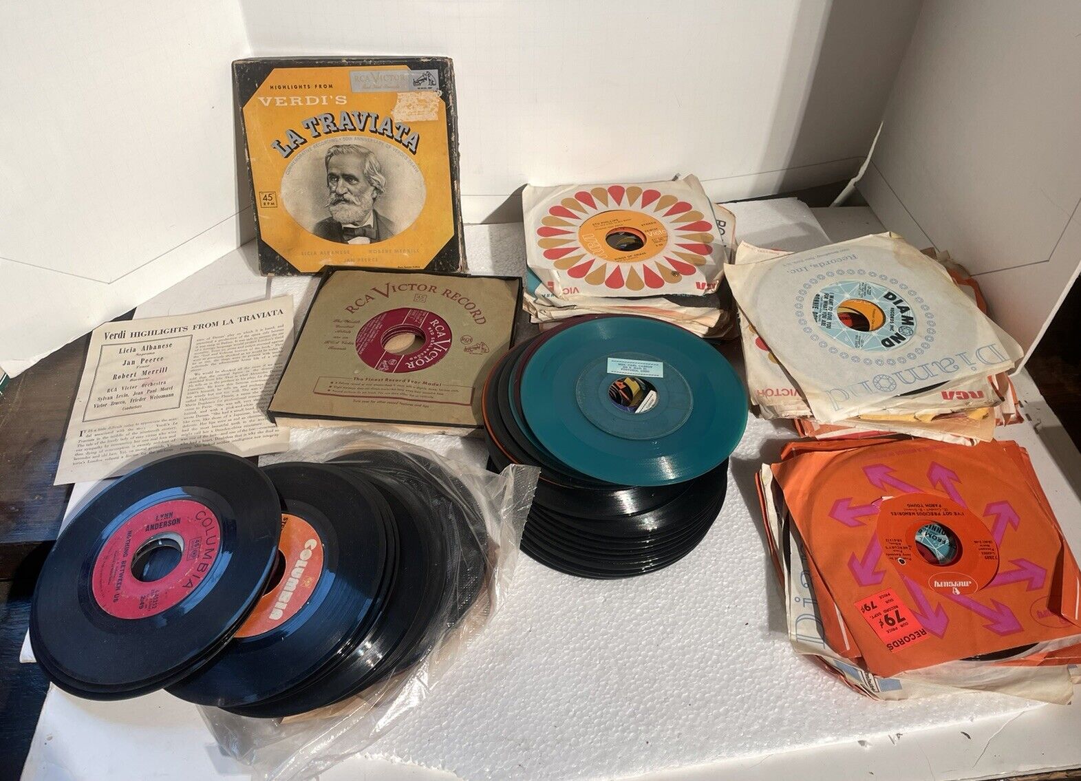 HUGE LOT of Vintage 45 RPM Vinyl Records - Assorted Titles