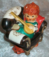 Vintage 1958 German Goebel Charlotte Byj Red Banjo Boy Shabby O'Hair Figurine 22 picture