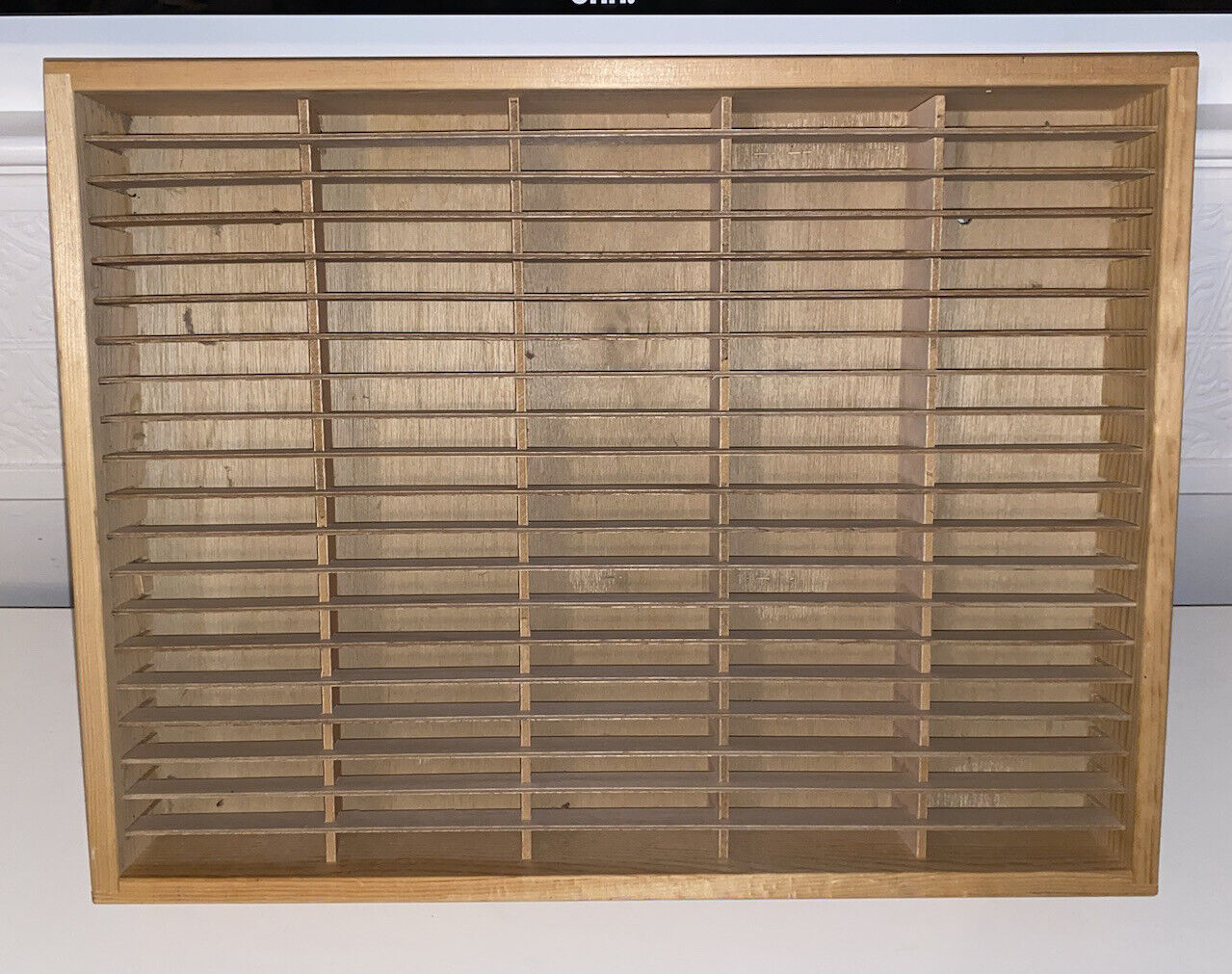 1990s Vintage 100 Slot NAPA * Wooden Cassette Tape Wall Storage Organizer Holder