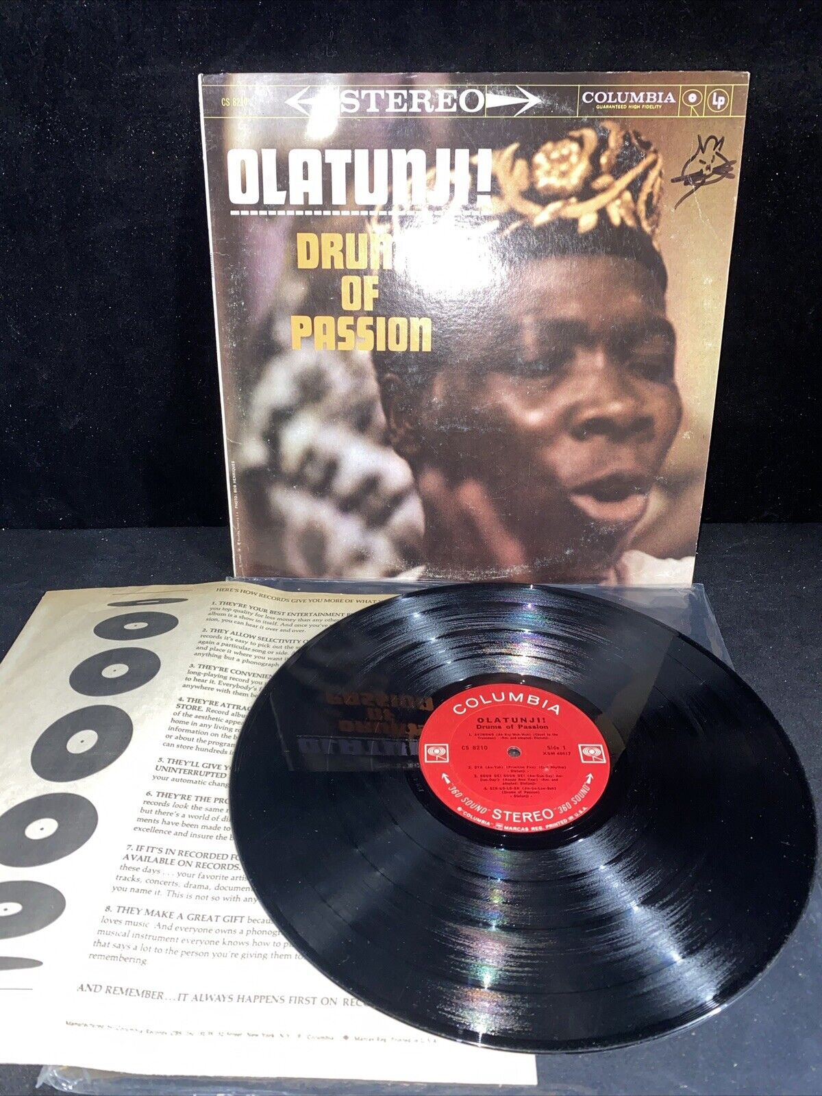 OLATUNJI DRUMS OF PASSION  Stereo VG VG Vinyl Record