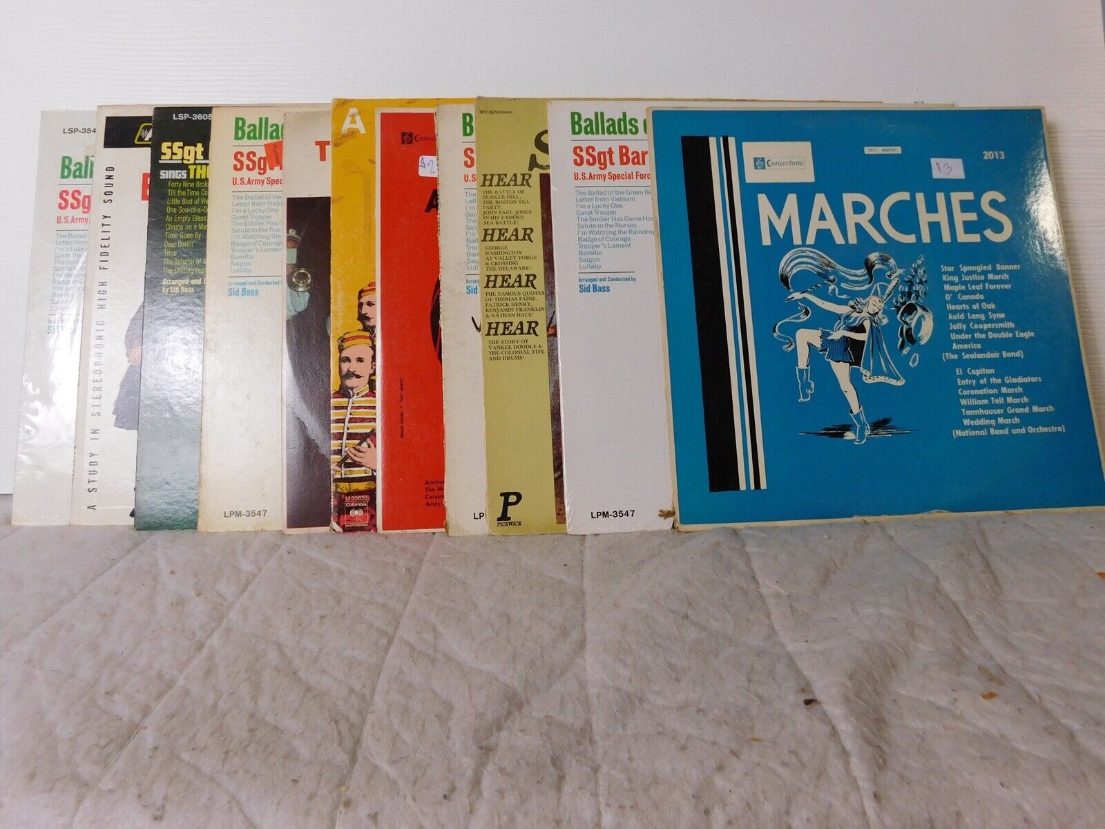 LOT OF 11 VINTAGE  MILITARY / MARCHING  33 RPM LPS -    Z87
