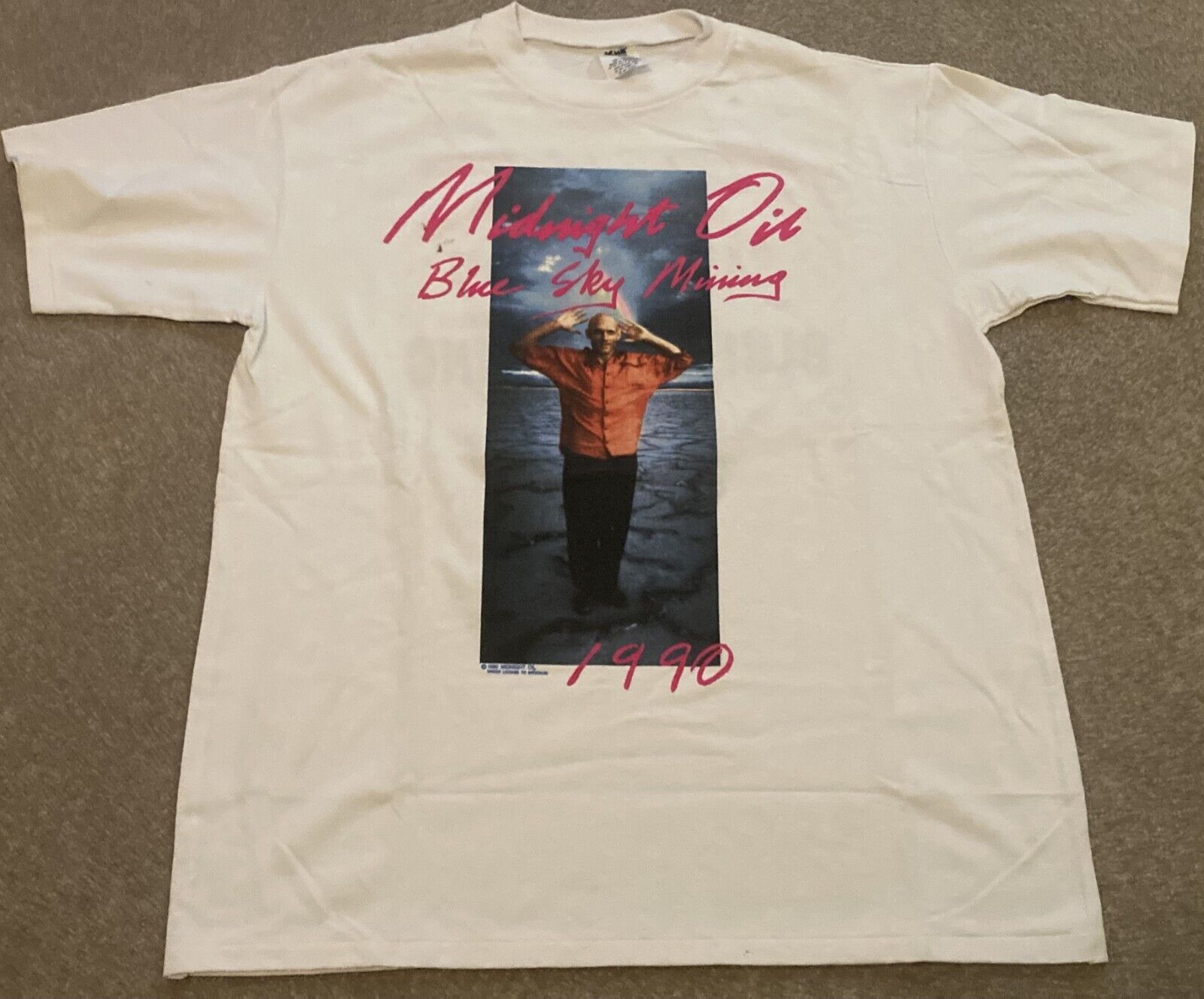 MIDNIGHT OIL-Blue Sky Mining  RARE ORIGINAL VINTAGE  LARGE  T-Shirt (1990)