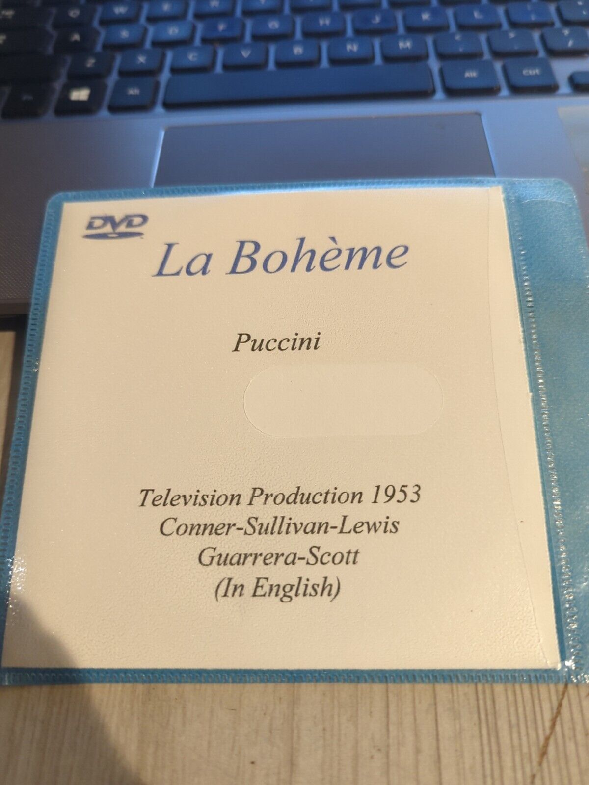 Live Opera DVD 2489 La Boheme Puccini Conner Sullivan Lewis Guarrera Scott 1953