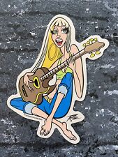 PIZZ Guitar Girl Lowbrow Hotrod Art Sticker Decal 2003 picture