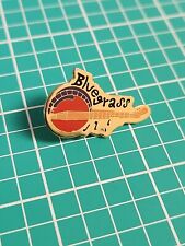 Vintage Bluegrass Music Banjo Gold Tone Lapel Pin Hat Pin Tie Tac picture