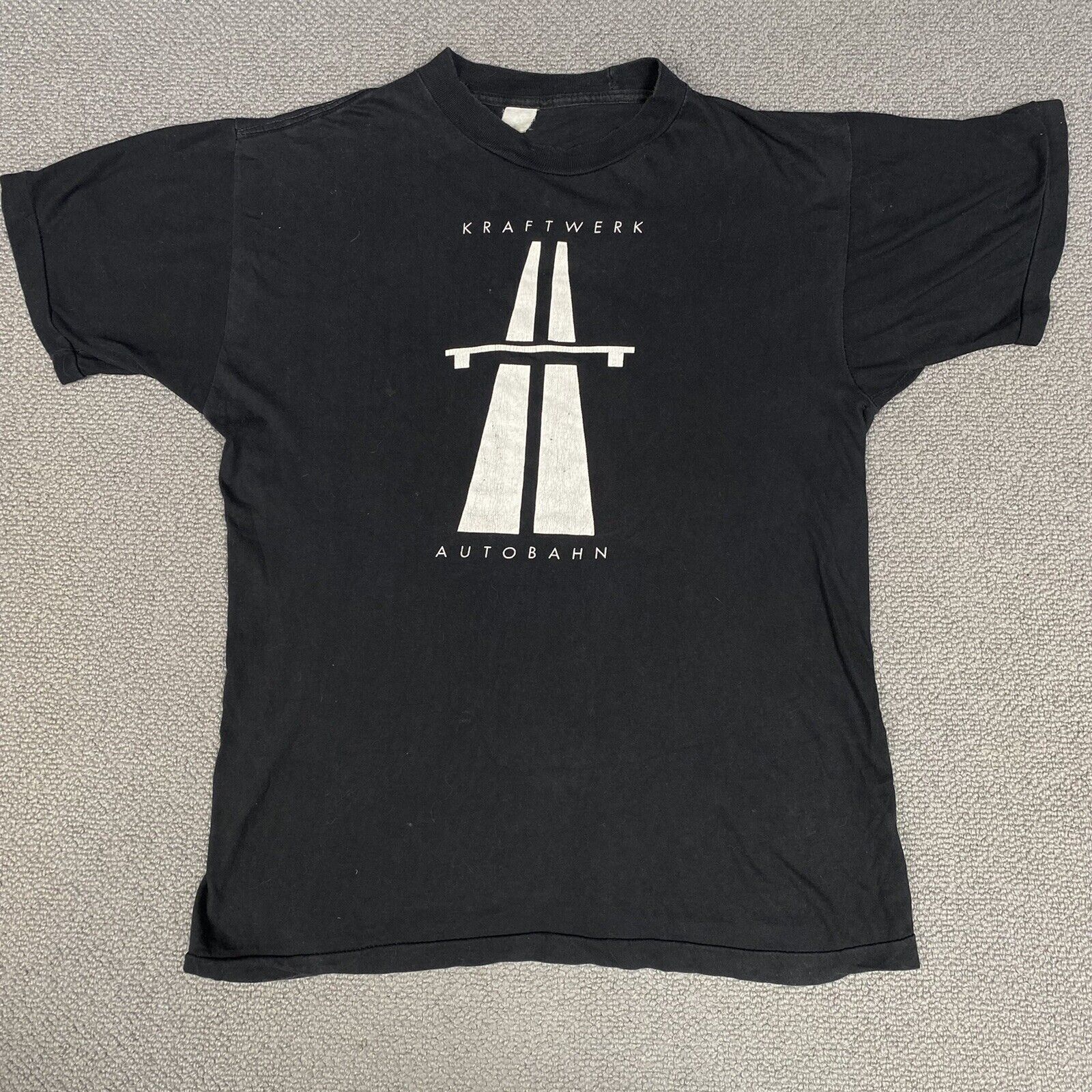 KRAFTWERK T Shirt Mens XL Extra Large Black Vintage 1991 UK Tour Short Sleeve