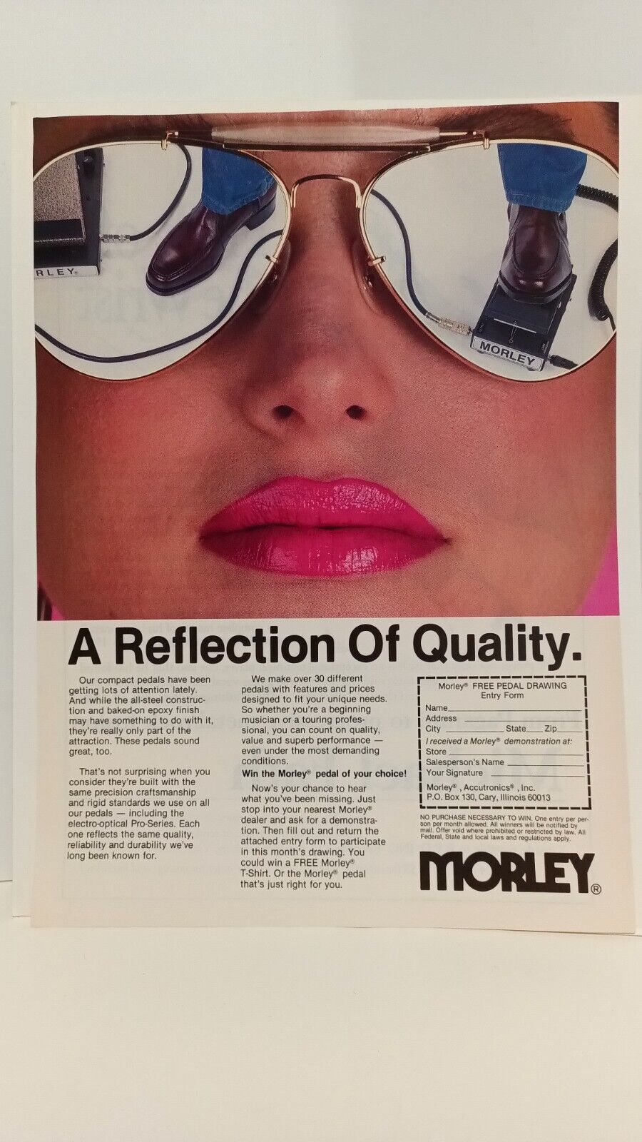 MORLEY GUITAR EFFECT PEDALS 1989    11X8.5  PRINT AD x4