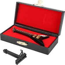 Pssopp Wooden Miniature Electric Guitar Mini Black Musical Instrument Miniature picture