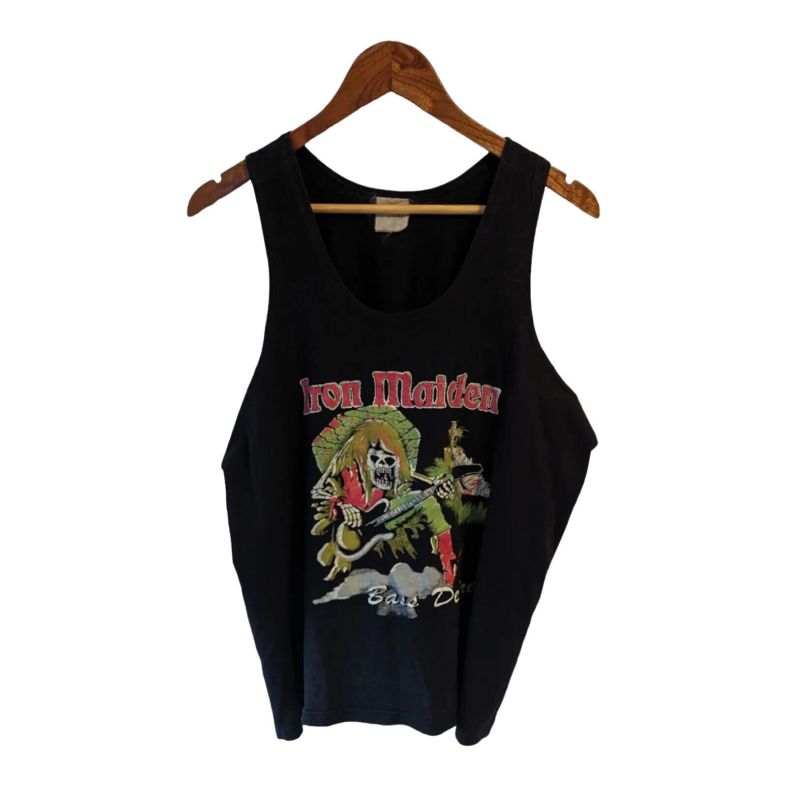 Iron Maiden Vest Size Small Vintage Band Tee Heavy Metal Music Black Bass Desire