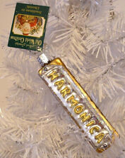 2007 OLD WORLD CHRISTMAS -SILVER/GOLD HARMONICA - BLOWN GLASS ORNAMENT NEW W/TAG picture