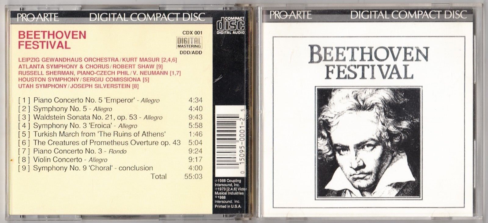Beethoven Festival - PRO ARTE CD 1988 INTERSOUND USA CDX 001 EARLY PRESS 