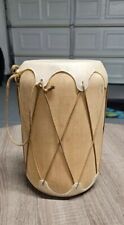 NATIVE AMERICAN Large Taos Pueblo Log Drum With Rawhide picture