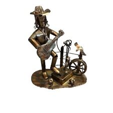 Copper Western Guitar Playing Cowboy Statue Home on the Range Music box picture