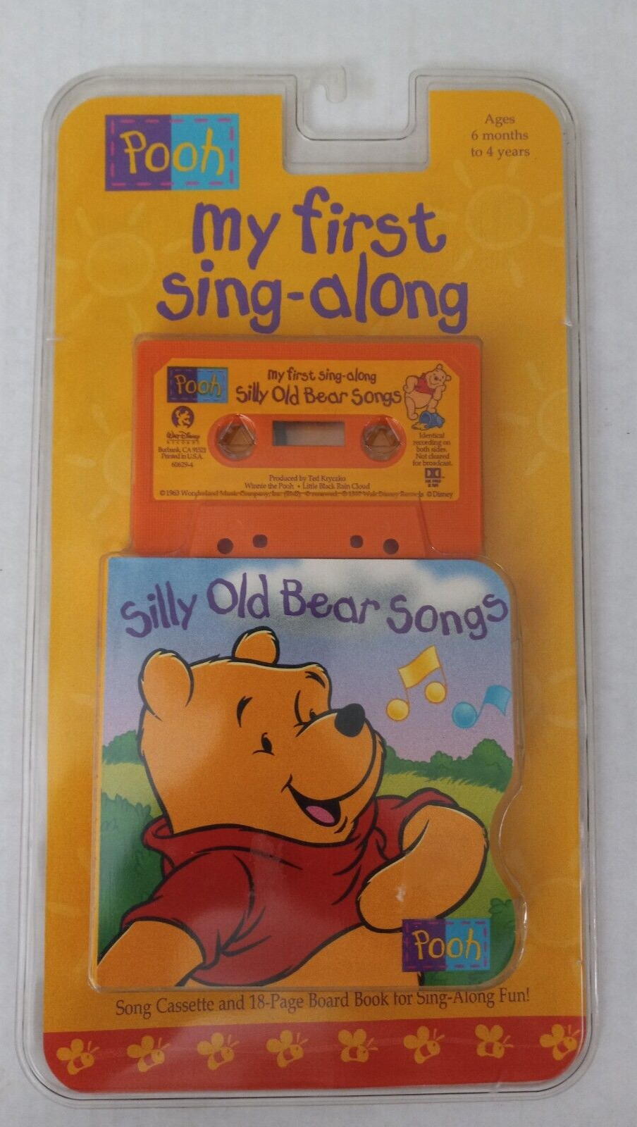 Vintage 1997 Pooh My First Sing-Along Book and Cassette Silly Old Bear Songs NEW