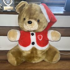 Vintage 1985 Christmas Teddy Bear, Plays Music, Heart Lights Up picture