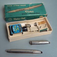 'GUITAR' Brand Japan Felt Point Fountain Pen #150 Made in Japan Inkwell Vintage picture