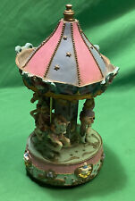 Vintage carousel horses figurine music box 10” Height Multi Color picture