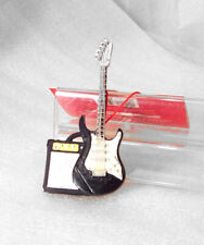 Black/White Guitar with Amplifier Christmas Ornament Resin 4” picture