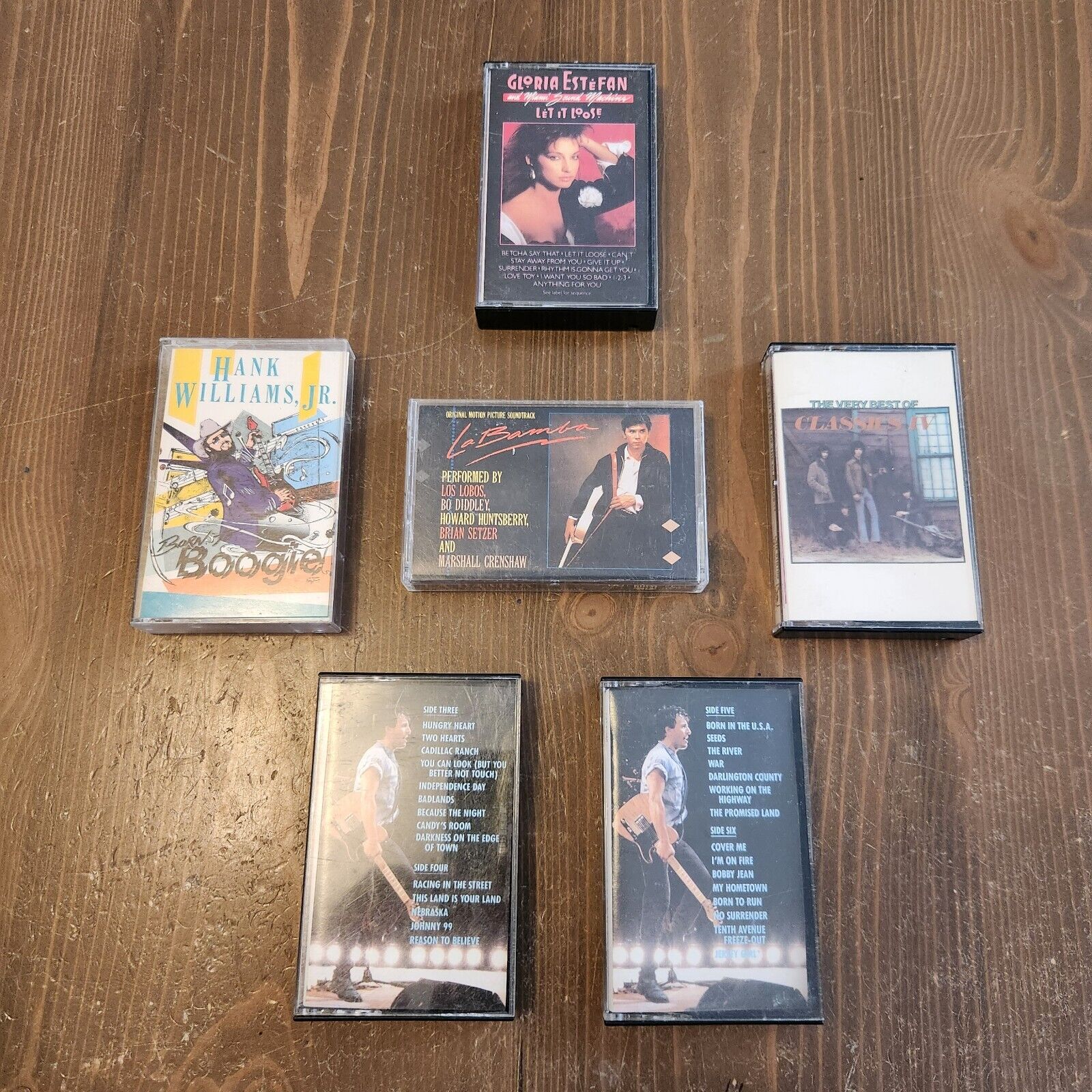 Lot Of 6 Vtg Cassette Tape Cases With Inlays Vtg Hank Williams Jr La Bamba More