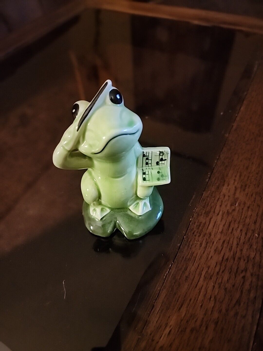 Vintage Frog Playing Music Figurine Made in Japan Early 1960\'s