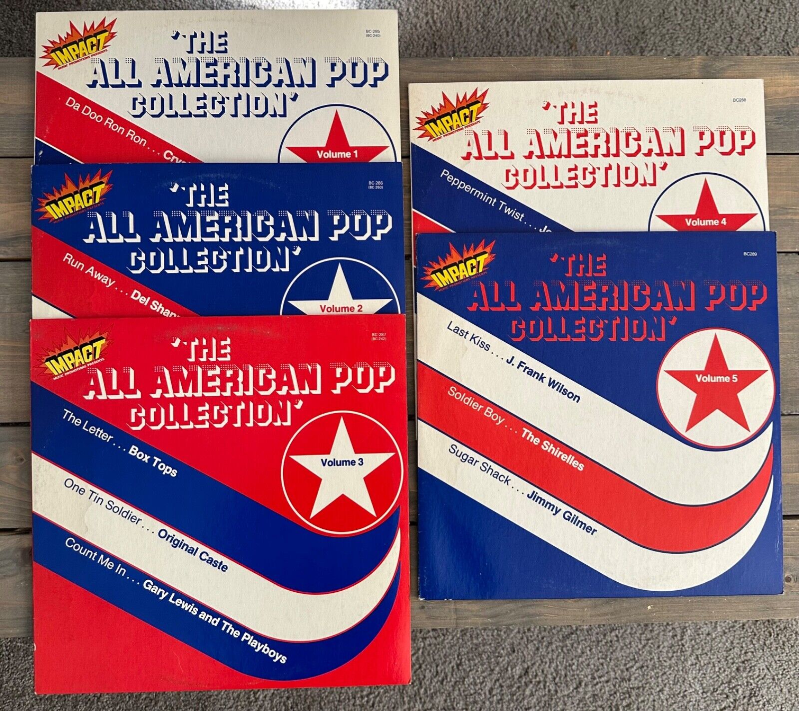 The All American Pop Collection Volumes 1-5 Vinyl LPs (1980)