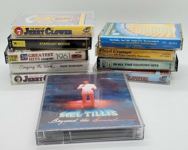 Vintage 1960s, 70s, 80s Country Music Cassettes Mixed Lot of 10 Various Artist