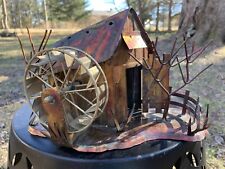 Vintage Copper/Metal Mill Animated  Music Box. plays ‘Moon River' picture