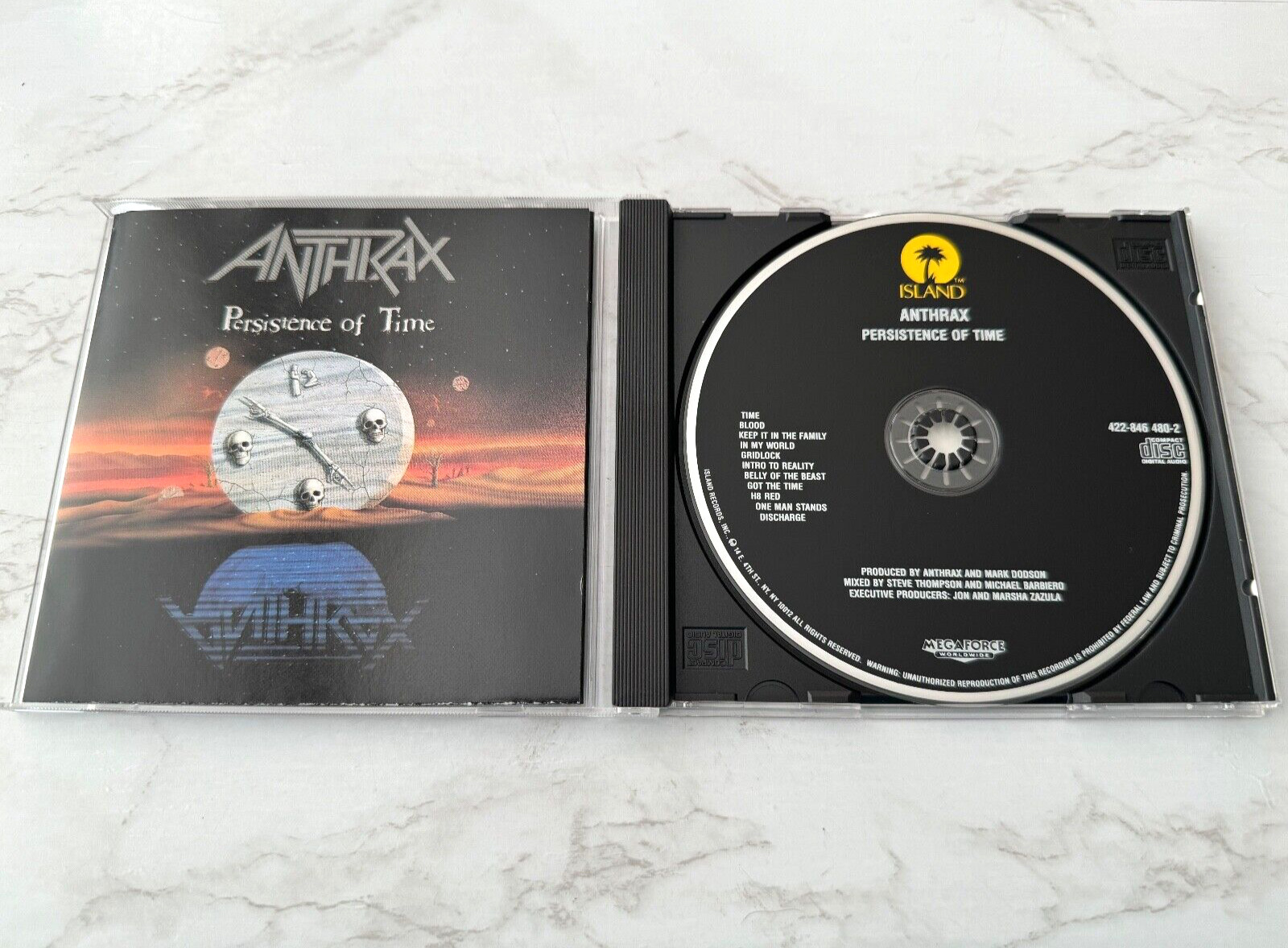Anthrax Persistence Of Time CD Megaforce/Island 422-846 480-2 Discharge, Slayer