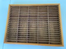 Vintage 100Cassette Tape Holder Storage Rack Wooden Box Wall Mountable Organizer picture