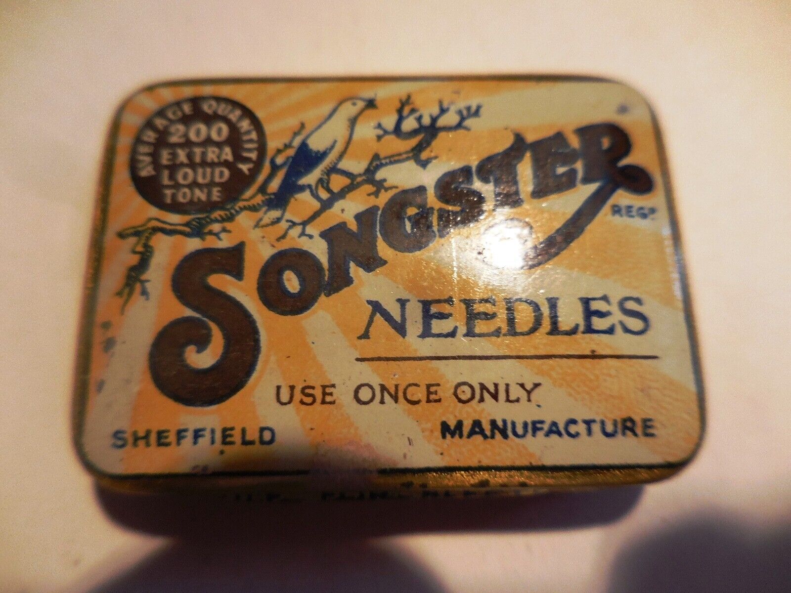 SONGSTER British Steel 200 EXTRA LOUD NEEDLE TIN SHEFFIELD Victrola GRAMOPHONE 