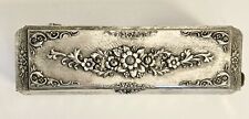Vintage Silver TRINKET MUSIC BOX Big Harmonica Shaped “A WONDERFUL GUY” Flowers picture