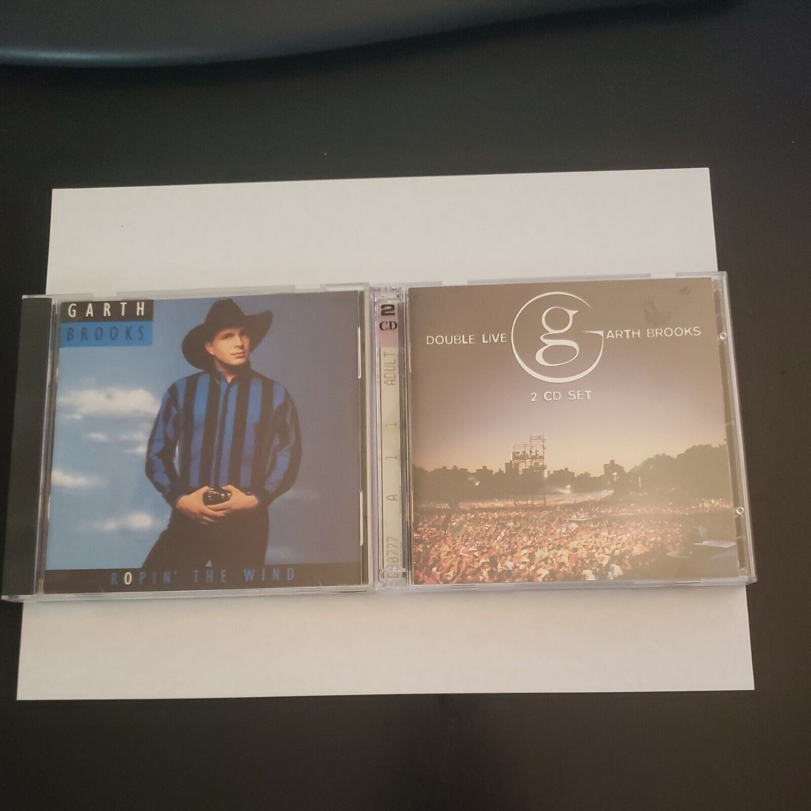 Lot of 2 - Double Live by Garth Brooks and Ropin The Wind (CD)