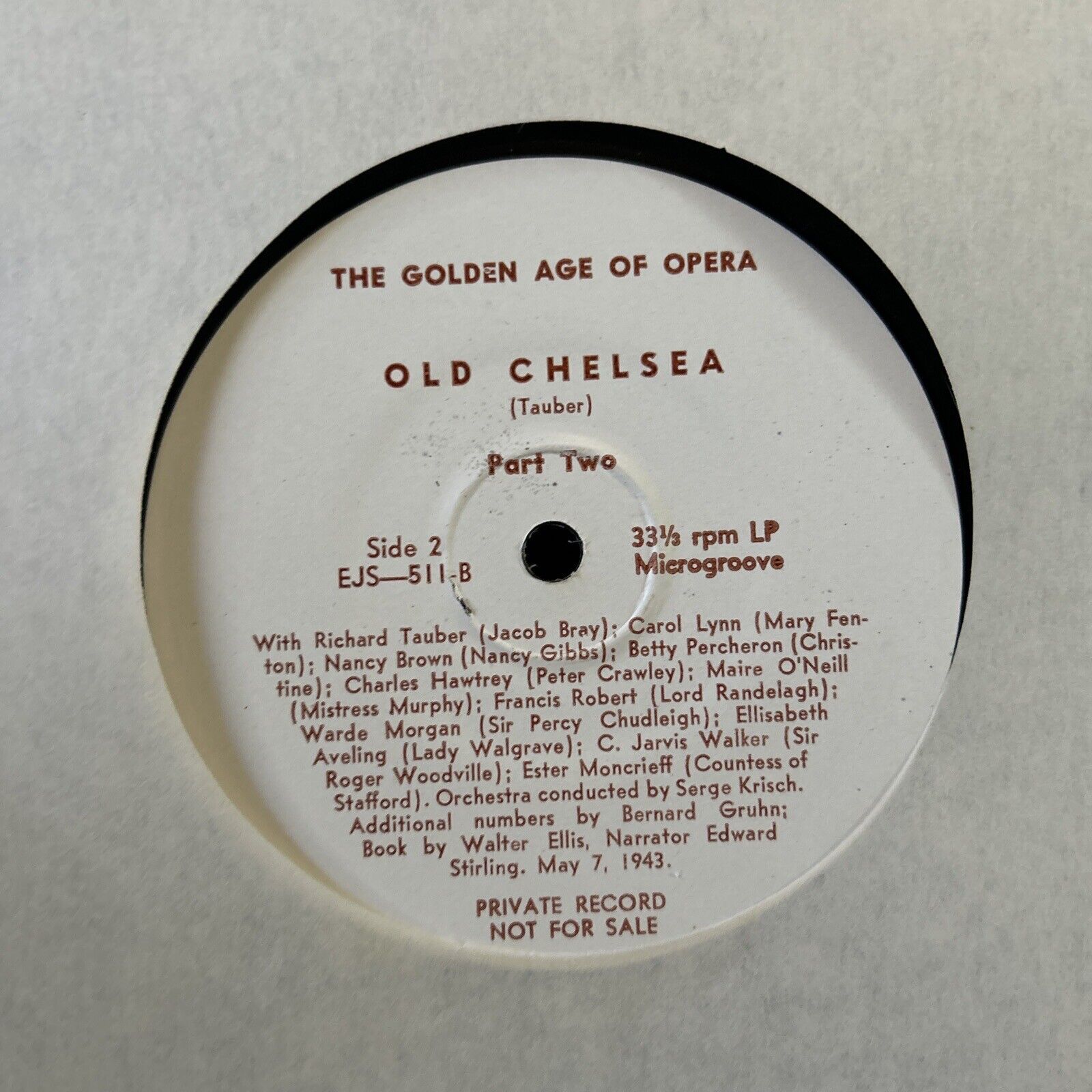OLD CHELSEA EJS 511 THE GOLDEN AGE OF OPERA PRIVATE RARE VTG #56