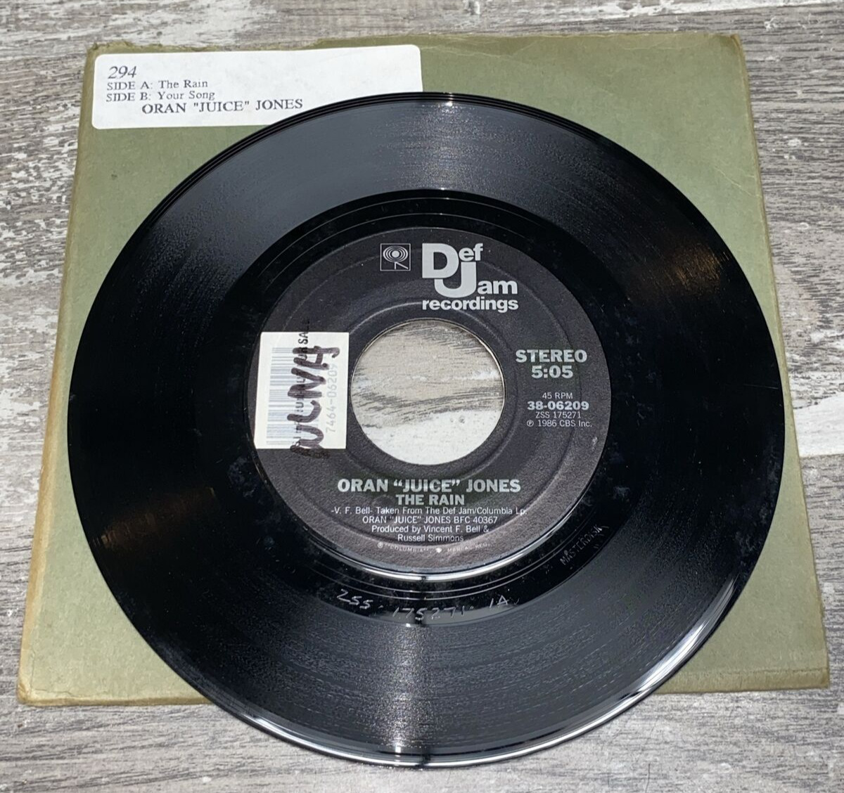 Oran Juice Jones The Rain Your Song Single Record Jukebox 45