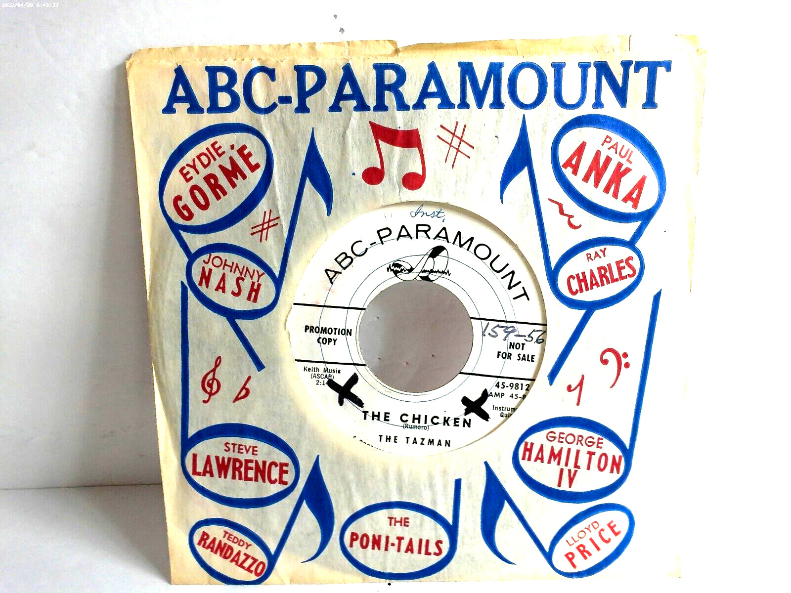 The TAZMAN Easy Pickin\' / The Chicken 45 RPM Record