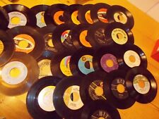 27 MIXED LOT of 45 RPM vintage Records +antique metal tin music picture