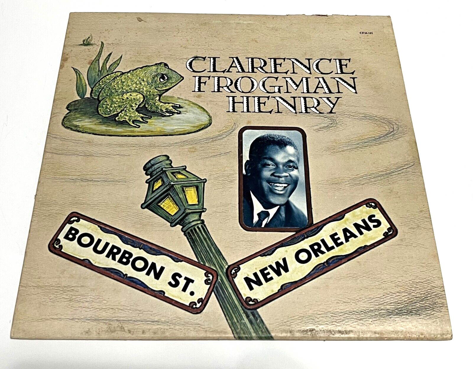 CLARENCE FROGMAN HENRY Bourbon St New Orleans Hand Signed Vintage LP Album Cover