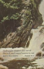 He Brought Streams Also Out Of The Rock Psalms 78:16 Vintage Chrome Post Card picture