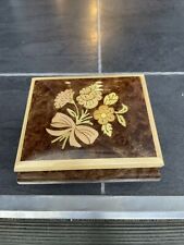 Vintage San Francisco Music Box & Gift Co. Brown Lacquered Wood Ring Box picture