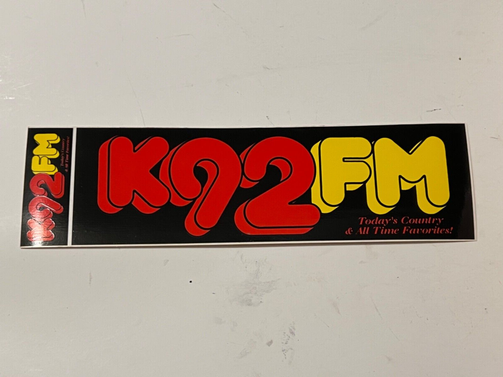 Vintage K92FM Bumper Sticker w/Small decal sticker Central Florida Country Music