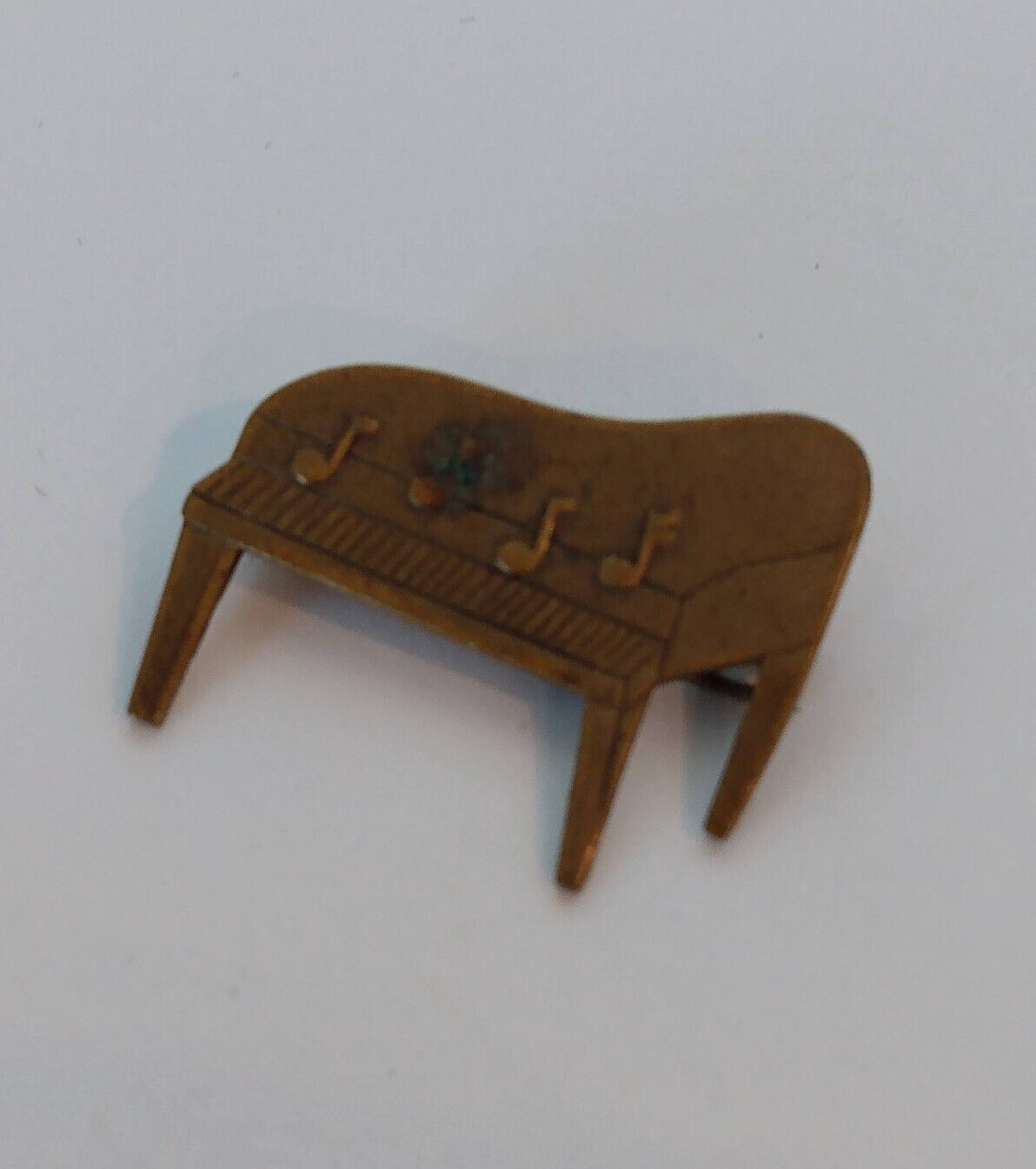 Vintage Tin Metallic Piano Musical Lapel Pin