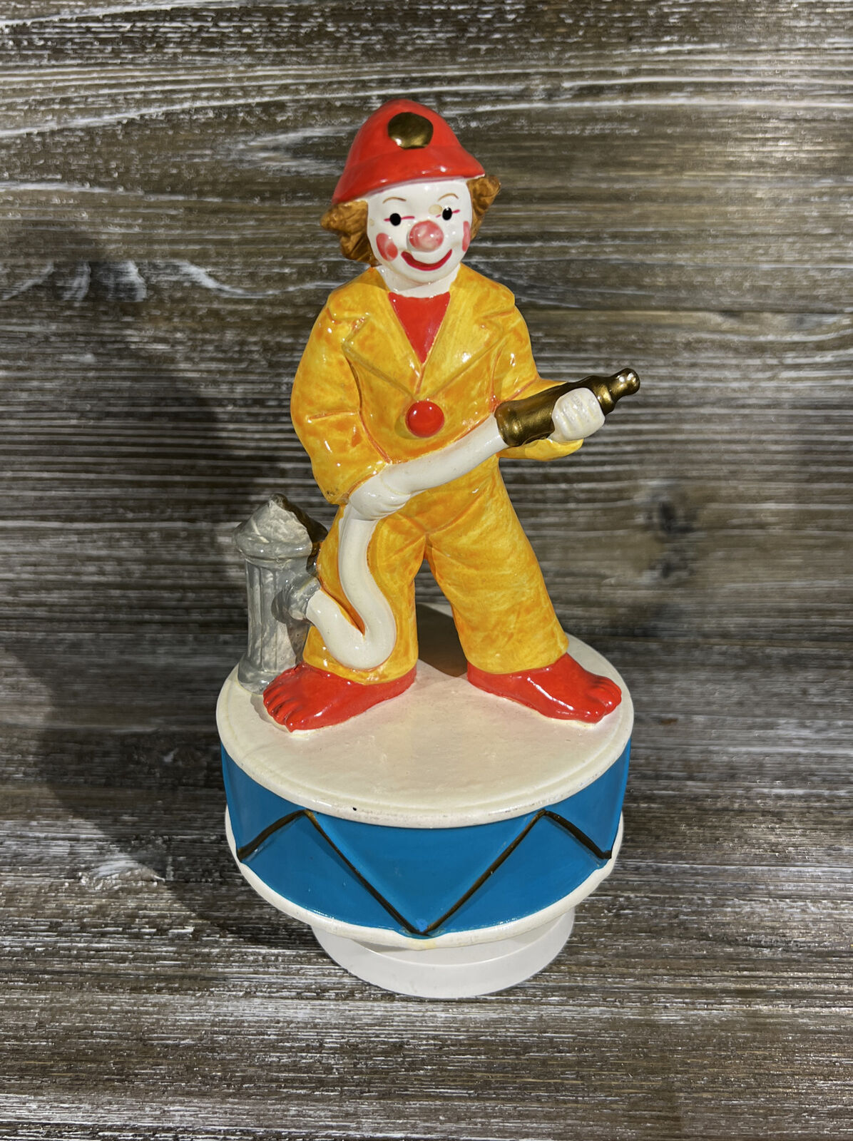 Gorham Fire Fighter Firefighter Clown Music Box Vintage  Raindrops Does not Wind