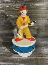 Gorham Fire Fighter Firefighter Clown Music Box Vintage  Raindrops Does not Wind picture