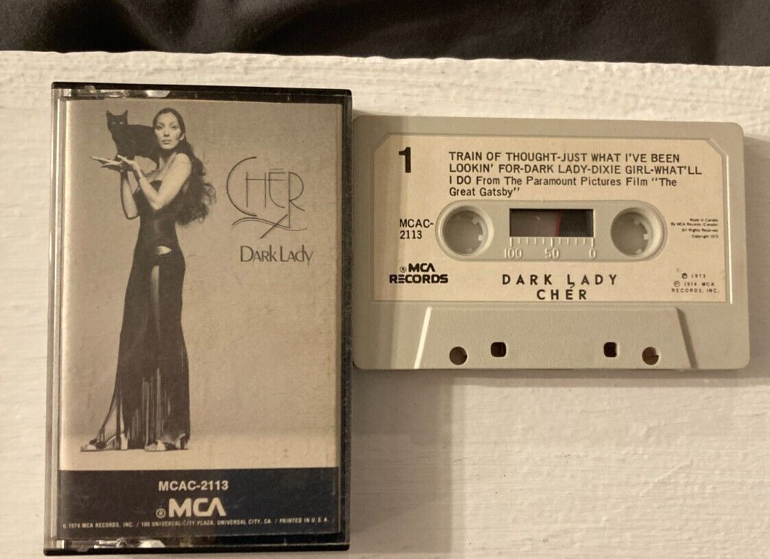1974 Cher Dark Lady MCAC-2113 Cassette Tape RARE PAPER LABELS