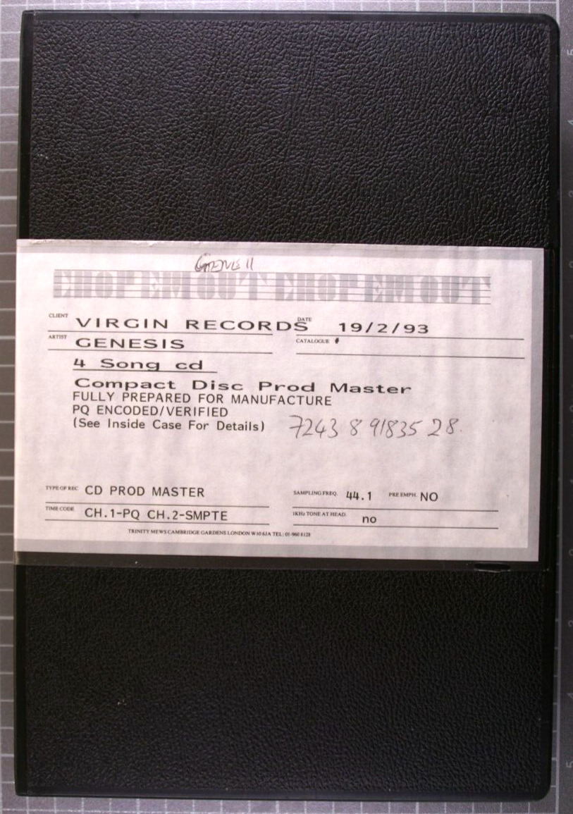 Genesis Chop Em Out Master Tape Original Vintage 19th February 1993