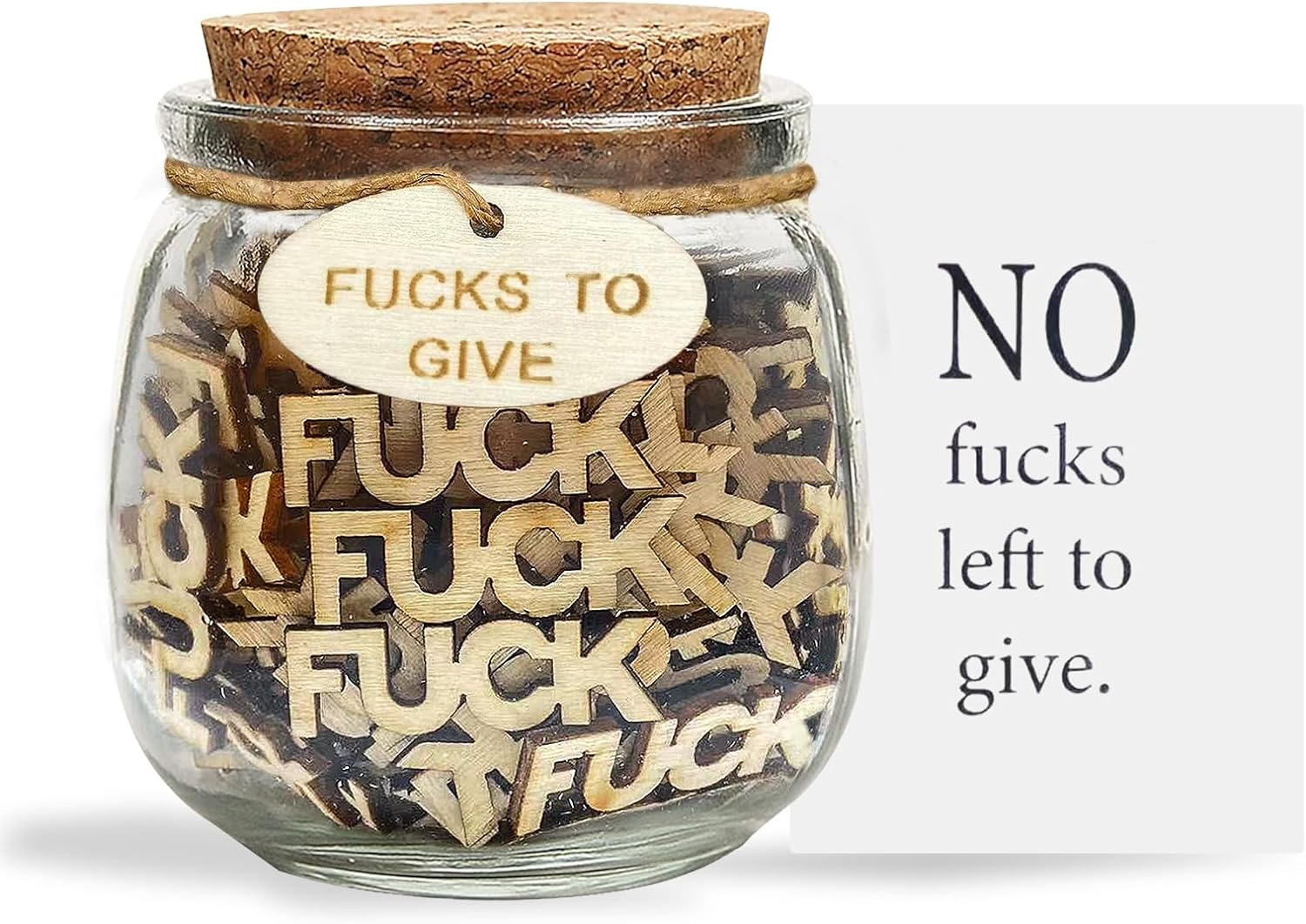 Jar of Fucks Gift Jar, Fucks to Give, 5Oz Funny Swear Jar, Funny Gifts for Men W