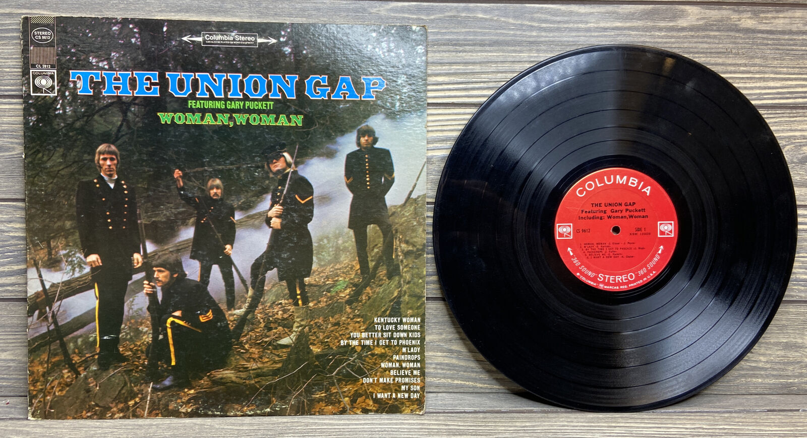 Vintage Gary Puckett and The Union Gap 1968 Vinyl LP Woman, Woman   CS 9612