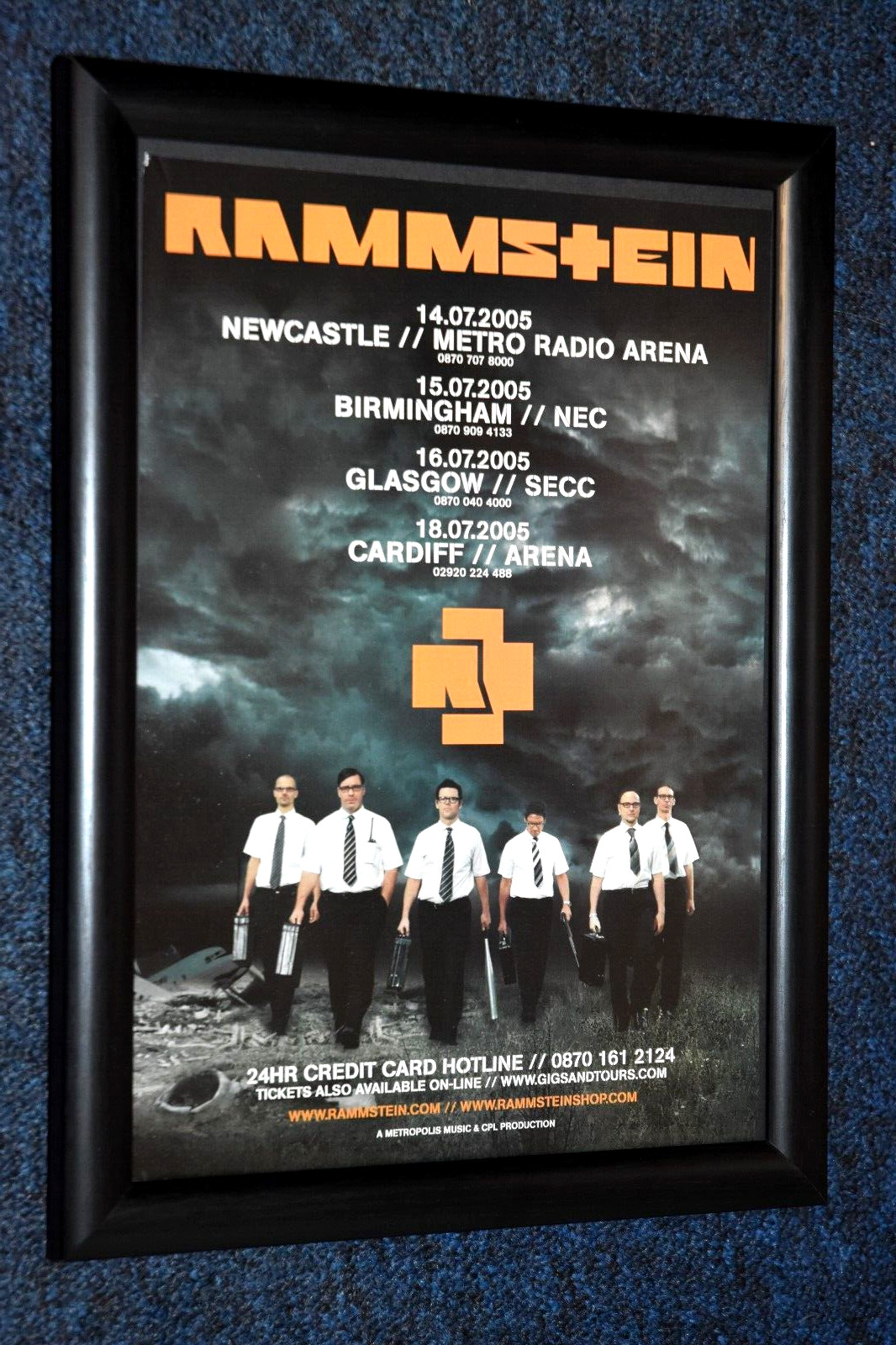 RAMMSTEIN band framed A4 2005 UK TOUR original ART poster